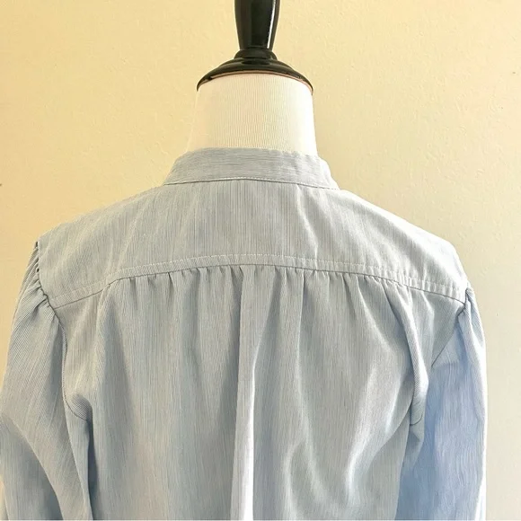 JH Chic Light Blue Puff Sleeve Button Down Blouse Small - Picture 11 of 12